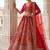 Red silk blend embroidered royal bridal wedding lehenga choli set