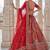Red silk blend embroidered royal bridal wedding lehenga choli set