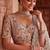 Beige silk blend embroidered heavy bridal wedding lehenga choli set
