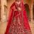 Red silk blend embroidered heavy royal bridal lehenga choli set