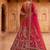 Red silk blend embroidered heavy royal bridal lehenga choli set