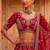 Red silk blend embroidered heavy royal bridal lehenga choli set