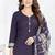Dark blue printed cotton blend stitched ethnic motif print salwar kurta dupatta for women