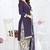 Dark blue printed cotton blend stitched ethnic motif print salwar kurta dupatta for women