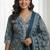 Teal blue blue printed cotton blend stitched ethnic motif print salwar kurta dupatta for women