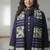 Dark blue printed cotton blend stitched ethnic motif print salwar kurta dupatta for women