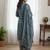 Teal blue blue printed cotton blend stitched ethnic motif print salwar kurta dupatta for women