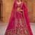Rani pink silk blend embroidered heavy bridal wedding lehenga choli set