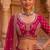 Rani pink silk blend embroidered heavy bridal wedding lehenga choli set