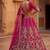Rani pink silk blend embroidered heavy bridal wedding lehenga choli set