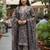 Wine printed cotton blend stitched ethnic motif print salwar kurta dupatta for women