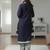 Dark blue printed cotton blend stitched ethnic motif print salwar kurta dupatta for women
