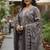 Wine printed cotton blend stitched ethnic motif print salwar kurta dupatta for women