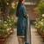 Teal printed cotton blend stitched ethnic motif print salwar kurta dupatta for women