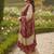 Red printed cotton blend stitched ethnic motif print salwar kurta dupatta for women