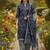Blue printed cotton blend stitched ethnic motif print salwar kurta dupatta for women
