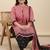 Pink printed cotton blend stitched ethnic motif print salwar kurta dupatta for women