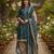 Teal printed cotton blend stitched ethnic motif print salwar kurta dupatta for women