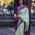 pista green woven banarasi silk blend saree with blouse for women's