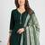 Green printed cotton blend stitched ethnic motif print salwar kurta dupatta for women