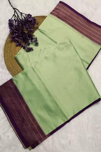 pista green woven banarasi silk blend saree with blouse for women's