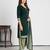 Green printed cotton blend stitched ethnic motif print salwar kurta dupatta for women