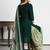 Green printed cotton blend stitched ethnic motif print salwar kurta dupatta for women