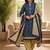 Blue printed cotton blend stitched ethnic motif print salwar kurta dupatta for women