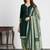 Green printed cotton blend stitched ethnic motif print salwar kurta dupatta for women