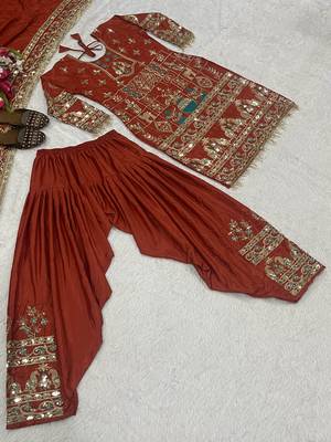 Orange color elementary designer readymade salwar suit 3