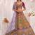Multicolor silk blend embroidered designer sangeet lehenga choli set