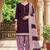 Purple printed cotton blend stitched self design print salwar kurta dupatta for women