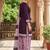 Purple printed cotton blend stitched self design print salwar kurta dupatta for women