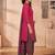 Pink printed cotton blend stitched floral print salwar kurta dupatta for women