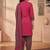 Pink printed cotton blend stitched floral print salwar kurta dupatta for women