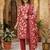 Red printed cotton blend stitched floral print salwar kurta dupatta for women