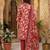 Red printed cotton blend stitched floral print salwar kurta dupatta for women