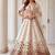 Off-white silk blend embroidered designer reception lehenga choli set