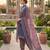 Blue printed cotton blend stitched floral print salwar kurta dupatta for women