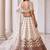 Off-white silk blend embroidered designer reception lehenga choli set