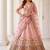 Light pink silk blend embroidered party wear sangeet lehenga choli set