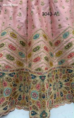 Light pink silk blend embroidered party wear sangeet lehenga choli set 4