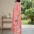 Pink printed cotton blend stitched geometric print salwar kurta dupatta for women