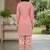 Pink printed cotton blend stitched geometric print salwar kurta dupatta for women