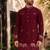 Maroon lachko embroidery party wear kurta and payjama