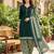 Green printed cotton blend stitched self design print salwar kurta dupatta for women