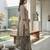Grey printed cotton blend stitched geometric print salwar kurta dupatta for women