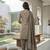 Grey printed cotton blend stitched geometric print salwar kurta dupatta for women