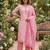 Pink printed cotton blend stitched floral print salwar kurta dupatta for women