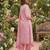 Pink printed cotton blend stitched floral print salwar kurta dupatta for women